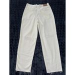 Madewell  Women's Ripped Knee‎ Baggy Straight Leg Jeans Raw Hem White Size 29 Photo 4