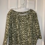 Jessica London  Green/Cream Print Boatneck 3/4 Sleeve Blouse 30/32 Photo 8