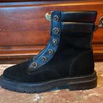 Kurt Geiger London Bobby Black Suede Leather Rhinestone Crystal Zip Up Combat Boots $260 EUC 9 EUR 40 Photo 0