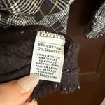 Habitat | Black and White Plaid Gauze Button down Chunky Sleeve Top Extra Small Photo 7