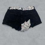 Forever 21 NWT Jean Shorts 29 Womens Black Raw Hem Distressed Floral Scarf Belt Photo 1