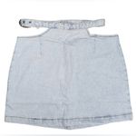 We Wore What  denim cut out mini skirt Light Denim Skirt Indigo Confort ($69) M Photo 12
