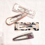 Set of 4 — Variety Hair Barrettes Clips Pins — New Silver Photo 1