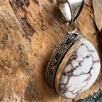 Wild Horse Turquoise 925 Silver Plated Necklace Native American Jewelry Brown Photo 6