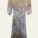 Z Supply  Tanya Blurred White Pink Floral Button Front Maxi Dress Size Small Photo 6