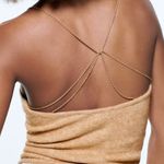 ZARA Sweater Knit Crop Top With Chain Detail In Beige Size S Photo 1