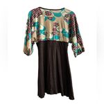 Vintage 90s Y2K Babydoll Top Empire Waist 3/4 Sleeve Boho Hippie Grunge Size S Brown Photo 7