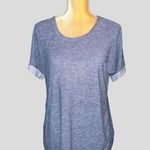 Loveappella  denim color stretchy top with ruched sides Photo 0