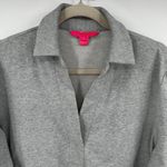 Lilly Pulitzer Womens Gray Metallic Knit Collared Pullover Sweatshirt Top M Photo 1