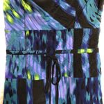 Marciano  100% silk cap sleeve mini dress women’s size 0 blue black purple Photo 2
