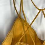 Gilly Hicks Women's Sheer Lace Floral Strappy Back Bralette Gold Size Large Photo 3