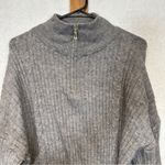 SheIn  Gray Cable Knit Long‎ Sleeve Quarter Zip Pullover Sweater Size S Photo 1