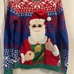 Holiday Time Ugly Christmas Sweater, Santa Thumbs Up, L 42-44 Photo 0
