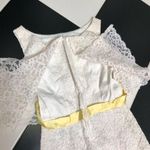 Vintage 70s Union Made Lace Baby Doll Dress Ivory & Yellow Empire Waist Sheath S White Photo 8