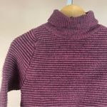 Madewell  XXS Side Button Boxy Turtleneck Sweater Burgundy Chunky Ribbed Modern Photo 6