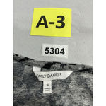 Womans Emily Daniel’s Long Sleeve Pullover Sweater Small Animal Print Crew Neck Black Photo 2