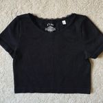 Art Class  Black Short Sleeve Ribbed Crop Top Photo 0