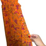 For Love & Lemons NEW NWOT  Peony High Low Midi Dress In Orange Floral Print Photo 6