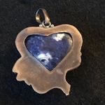 Blue & 925 silver heart charm Valentine's Day love Photo 3
