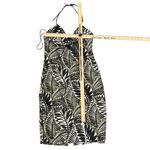 Christian LaCroix  Black Beige Palm Frond Leaf Satin Halter Dress size S NEW Tags Photo 6