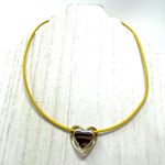 14K two tone genuine gold floating heart necklace Multiple Photo 5