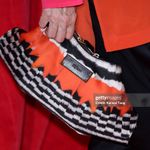 Alexander McQueen De Manta feather print clutch bag in black white bright red Photo 14