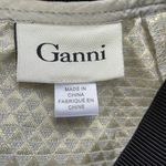 Ganni  for Anthro gold metallic arrow print zip back mini skirt with pockets Photo 3