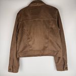 Evereve Faux Suede Button Front Jacket – Brown – Size M Photo 6