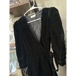 RHODE Lainey Velvet Midi Wrap Dress Black Womens Size XS Photo 4