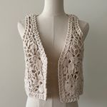 Anthropologie  Cream Crochet Vest Photo 0