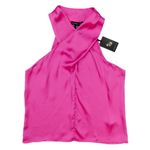 Sincerely Jules Hot Pink Satin Halter Top Wrap Neck Sleeveless Blouse Medium Photo 5