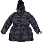Two By Vince Camuto Womens Black Belted Down Blend Winter Jacket Large Photo 0