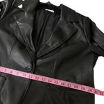 Topshop  Black Faux Leather Blazer Jacket Button Front Pockets Women's Size 12 Photo 6