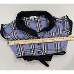 Unique Vintage  Crop Top Womens S/M Tie Button Front Plaid 100% Cotton Indie Punk Photo 3