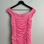 Majorelle Tabitha Ruched Mesh Midi Dress in Bubblegum Pink - Size Medium Photo 9