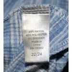 Avenue Women's Blue Blouse Top Size 22W 24W Long Bell Sleeves Ruffle Hem Ribbed Photo 8