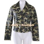 Michael Kors Camo Jacket Faux Leather Bomber Smoky Olive Size S New with Tag Photo 5