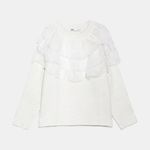 ZARA  Ivory Ruffled Oversized Sweater - S Photo 2
