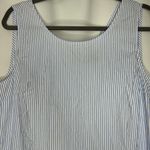 J.Crew  Woman's Size Medium‎ Peplum Top Blue White Stripe Bow Detail Cotton Photo 4