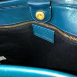 Marc Jacobs Turquoise Leather Top Handle Crossbody Tote Gold Hardware LUNA Photo 5