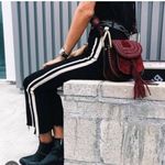 Mother Inside crop step fray guilty racer black with white stripe jeans sz 29 Photo 3