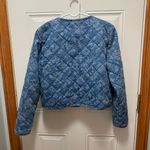 Rachel Zoe  Denim quilted Floral Blue Jacket Large Photo 2