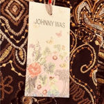 Johnny Was  Loving Is Easy Mesh Tee Embroidered Bohemian Boho Fall Size M NEW Photo 9