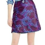 J.Crew Midnight Floral Jacquard Skirt Satin Shirttail Lined Purple 2 XS Photo 0