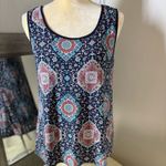 Agenda Blue Medallion Print Tank Top Size M Photo 9
