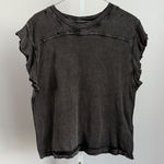 We The Free  Distressed Mineral Washed Black Sleeveless Cotton Top sz S Boho Photo 0