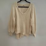 Free People Cream V-Neck Sweater Photo 2
