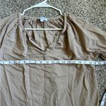 Evereve  Cream Tan Neutral Long Sleeve Balloon Sleeve Blouse Boho Bohemian Small Photo 4