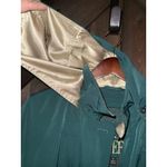 VTG Fleet Street Women's Sz 8 Green Gold Jacket Long Trench Coat Hooded Lined Photo 2