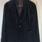 Old Navy  Velvet Blazer Jacket Womens Small Black Career One Button Preppy Office Photo 0